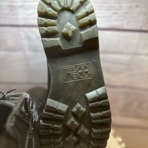 Black Combat Boots with Rugged Sole